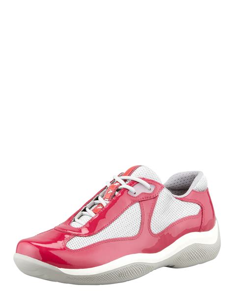 prada pink and white sneakers|all white Prada sneakers.